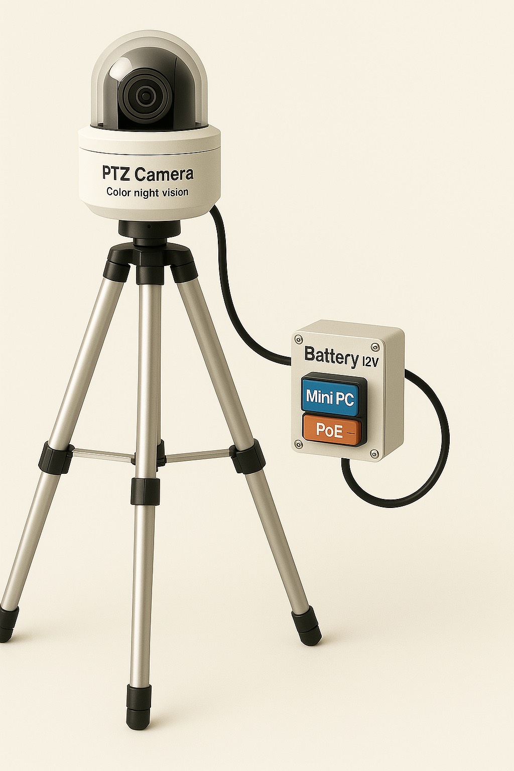 CCTV AIPro Smart PTZ System – กล้องอัจฉริยะพร้อม Mini PC และ Battery Pack